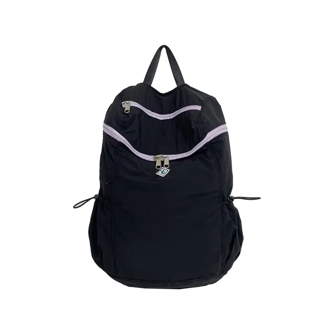 笛贝嘉 小众轻便防水褶皱大容量休闲运动学生 尼龙 双肩包 男女同款情侣款 黑色 白色