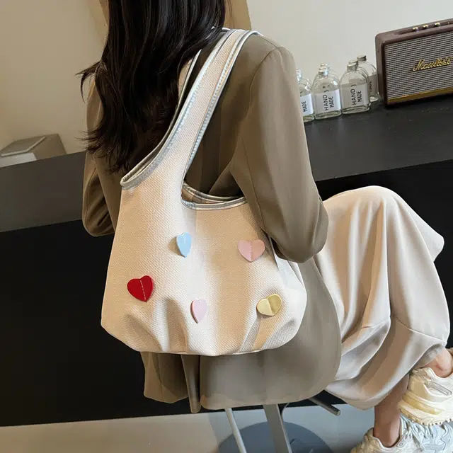 巴朗熊  小众休闲托特包帆布甜美腋下包通勤单肩包 女款 多色