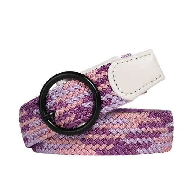 木林森 编织彩色弹力针扣松紧 腰带 男女同款情侣款