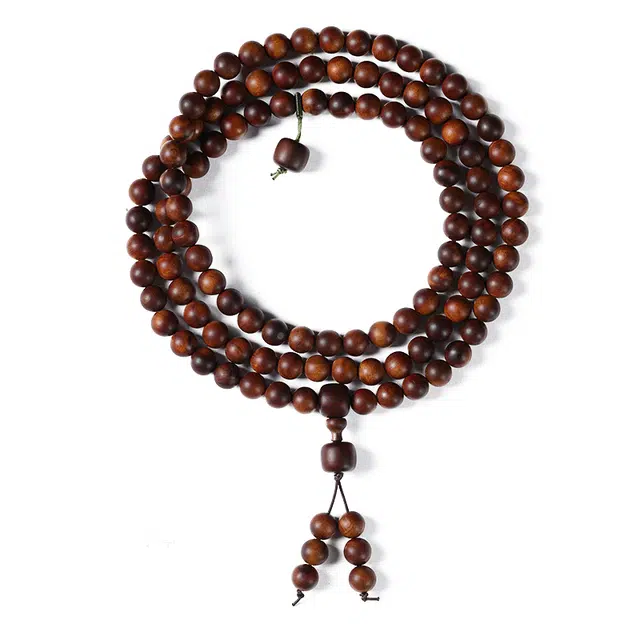 九隆古 雷痕木中式佛珠 文玩木质念珠盘玩好物 雷击木 木作手串 男女同款情侣款 桃木