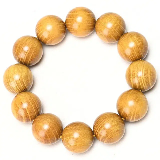 九隆古 国风武当山高品质精工顺纹大规格霸气至尊宝圆珠 国潮文艺气质高级感小众单圈念珠 檀木 木作手串 男女同款情侣款 黄金檀