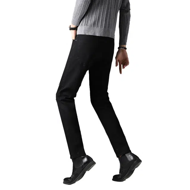 金盾 修身水洗基础简约直筒高街百搭休闲牛仔裤 男款 黑色