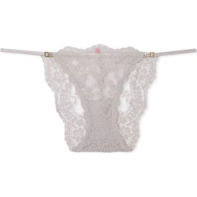 Victoria's Secret DREAM ANGELS Lace Adjustable String Bikini Panty Grey 1