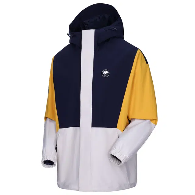 熊猫  拼接撞色休闲舒适连帽  防水防风耐磨冲锋衣 男女同款