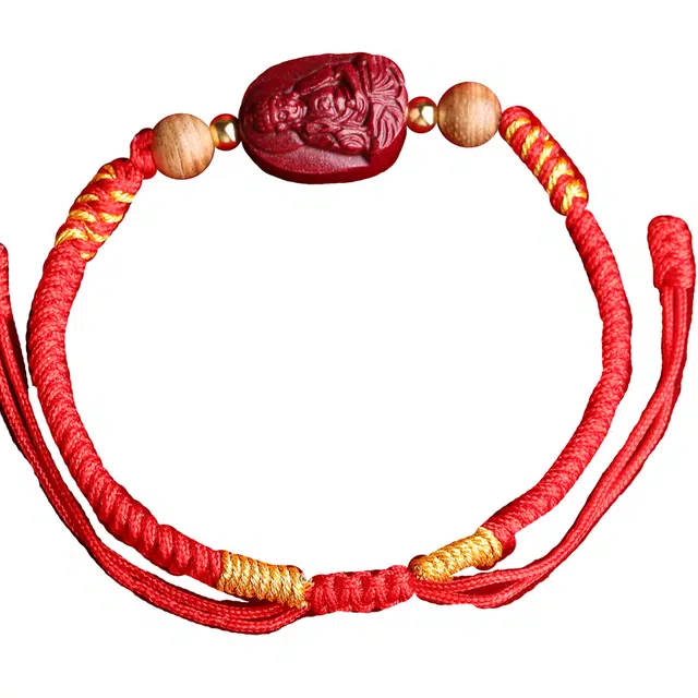 豆蔻时光 新中式十二生肖本命佛高含量紫金砂本命佛生肖-狗猪阿弥陀佛菩萨 再造辰砂朱砂 玉石手链 男女同款情侣款