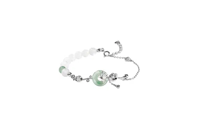 克拉日记 平安扣文创雨荷轻奢小众古风气质 玉髓 手链 女款