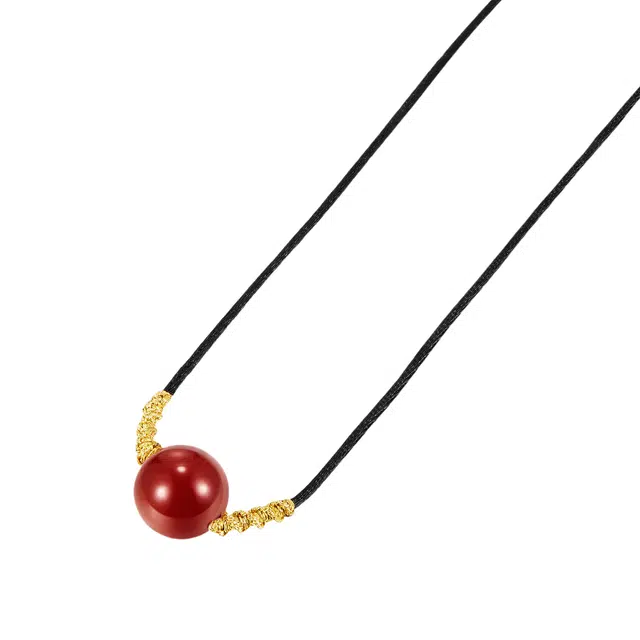 迷颂玛 小众设计圆珠吊坠复古锁骨转运珠吊坠高级大方个性轻奢日常通勤不挑人吊坠 玛瑙 玉石项链 女款