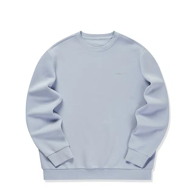 鸿星尔克 综训系列 圆领套头纯色长袖卫衣 男款 羽灰蓝