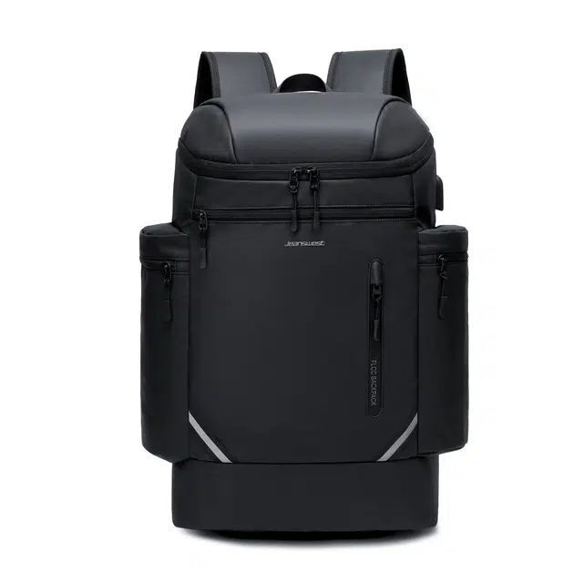 真维斯 潮流时尚机能风反光标设计学生通勤运动高颜值百搭休闲出差旅游多功能 牛津布 书包背包双肩包旅行包 常规 男款 黑色