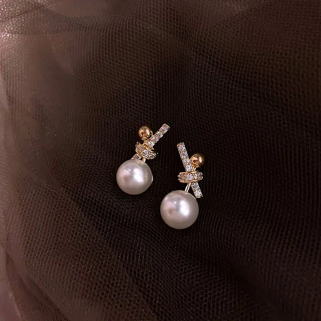 沂茹 精致金色棒棒糖高级感精致公主 贝珠 耳环 女款