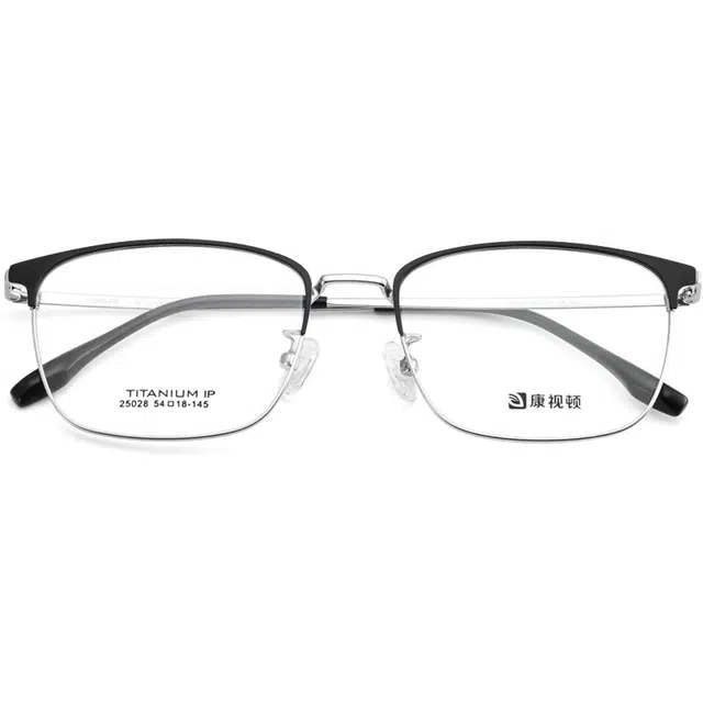 【联系客服可配度数】 康视顿 超轻复古大框近视眼镜框 钛 方形 光学镜架 男款 可选依视路蔡司明月凯米镜片