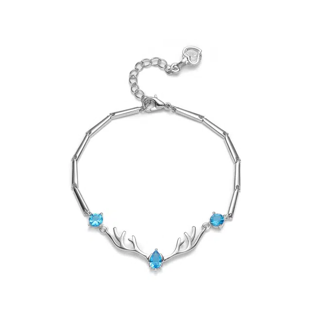 聆听花开 一鹿有你 轻奢精致高级感小众设计 小清新森系时尚气质个性清冷感可调节 创意设计百搭配饰 合金 手链 女款