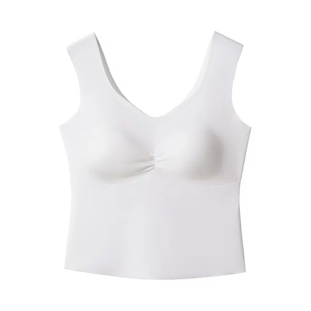 欧迪芬 裸感无痕自带胸垫薄款打底背心吊带 女款