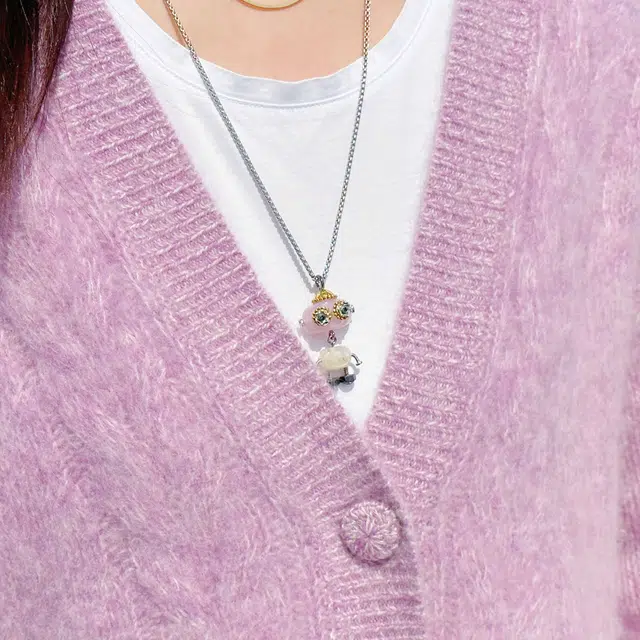 木小魔 经典漫画老夫子蒸汽朋克风迷你小号人偶 合金 项链 男女同款情侣款