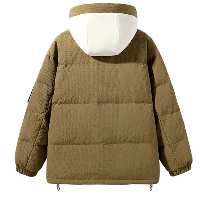 人本 宽松加厚保暖抗寒连帽羽绒服 男女同款