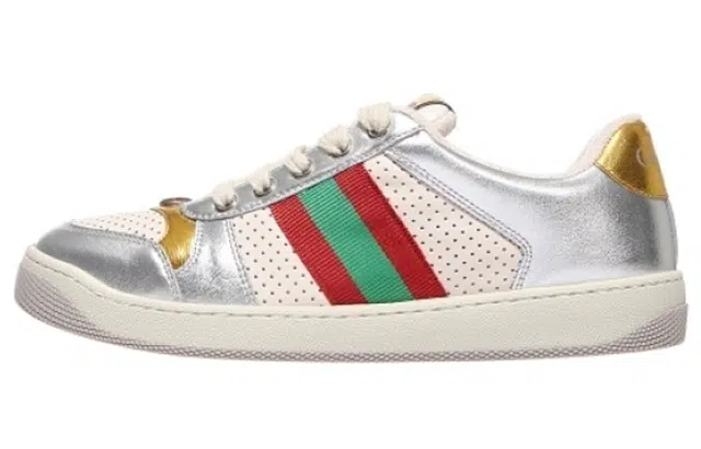 Gucci Silver Low-Top Sneakers