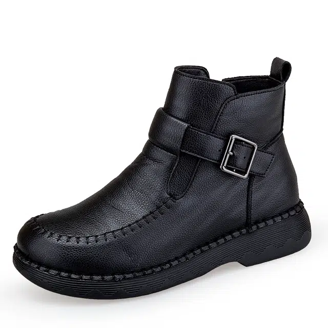 健牌 超纤皮 加绒保暖  复古简约 短筒时尚 休闲 短靴 女款