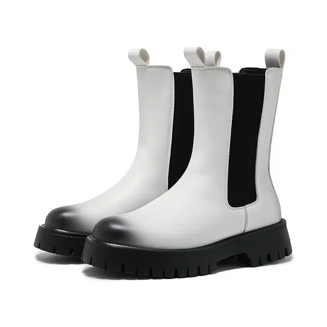 健休 二层牛皮 潮流舒适 经典潮流 高筒 切尔西靴 男女同款