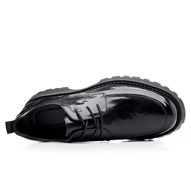 健休 头层牛皮 简约 正装 休闲鞋 男款 黑色