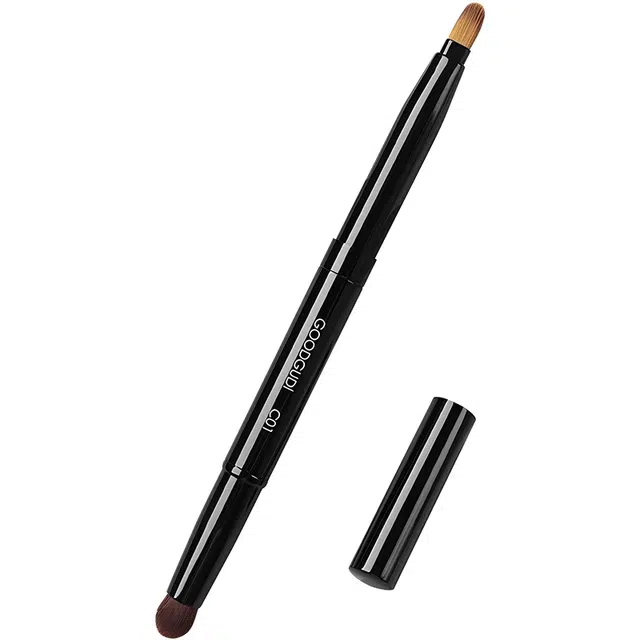 古迪  双头唇刷唇线笔刷 晕染 润唇膏唇釉伸缩便携带盖迷你化妆专业口红刷