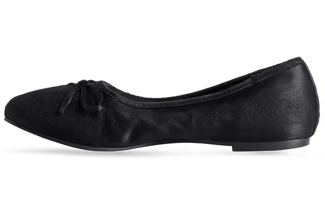 Balenciaga Satin Ballet Flats Black
