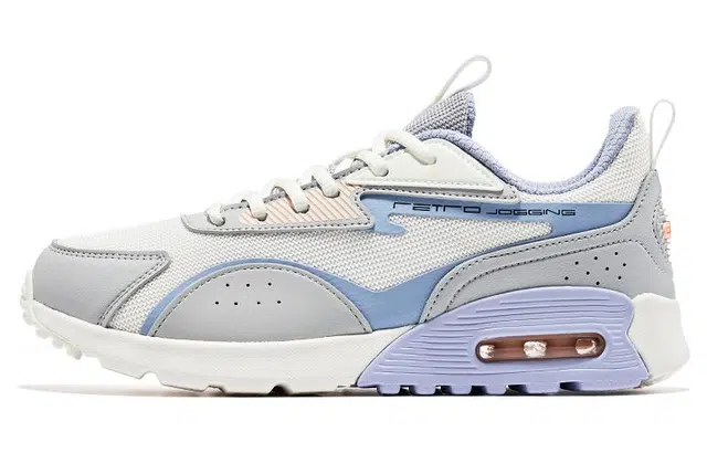 鸿星尔克 减震防滑耐磨 低帮  跑步鞋 女款 白紫