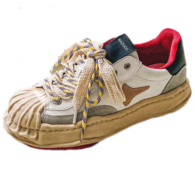 Nian Zou Suo PU Thick Sole Sneakers