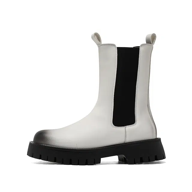 健休 二层牛皮 潮流舒适 经典潮流 高筒 切尔西靴 男女同款