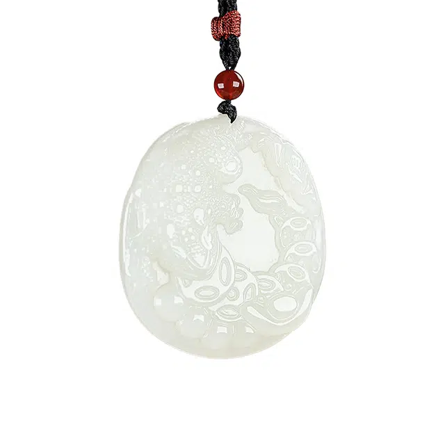 舒杰 国风招财金蟾 和田玉 项链 男款 白玉