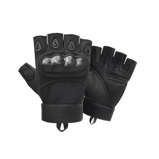 俞兆林 战术健身户外摩托车骑行露指男半指骑行半指路亚初秋夏季登山防滑耐磨透气防震可触屏 运动手套 男女同款情侣款
