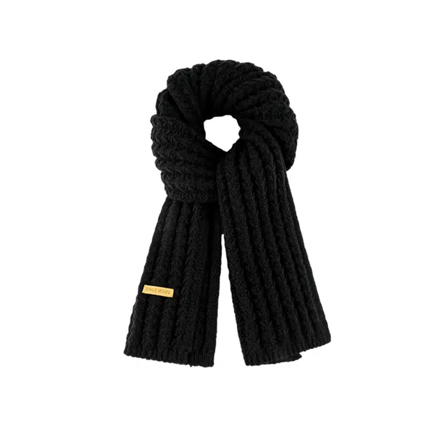木林森 纯色高级感巾保暖软糯毛线针织 绒线围巾 男女同款情侣款