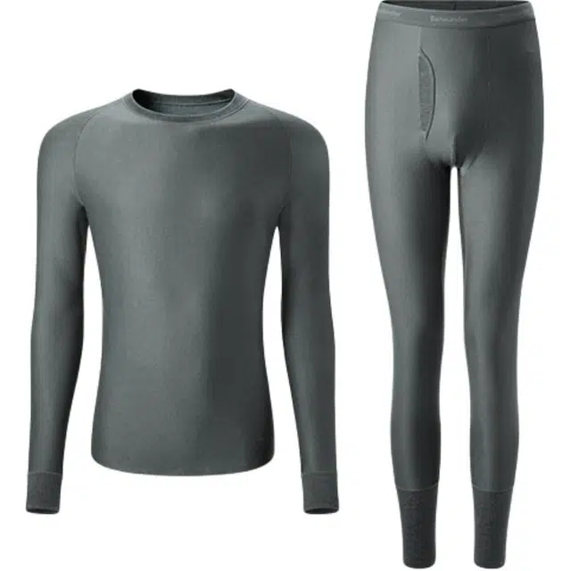 蕉下 简约纯色亲肤透气保暖套装 男款