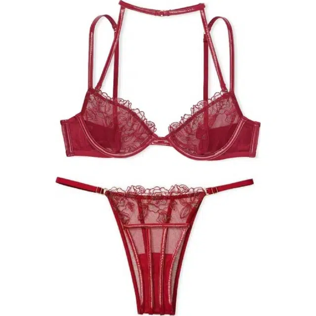 Victoria's Secret Simple Triangle Set Red
