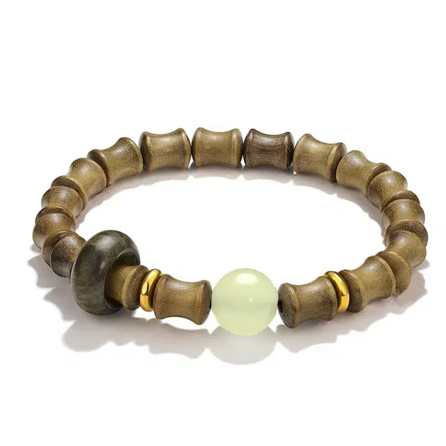 周帝王 节节高升国风纳福新中式转运珠竹报平安文玩复兴招财诸事顺利生日送福气礼盒款 檀木 木作手串 男女同款情侣款