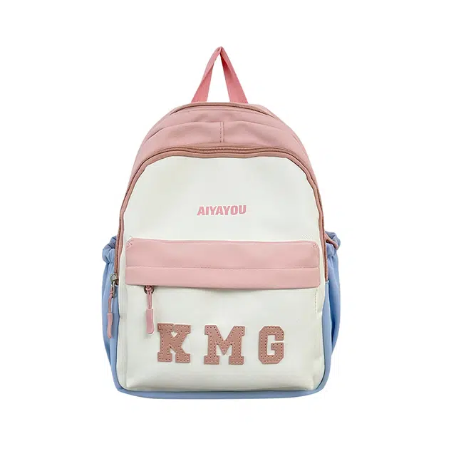 德力熊 轻便撞色 尼龙 双肩包 男女同款情侣款 粉色/蓝色/紫色/黑色/黄色/绿色