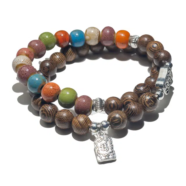 周帝王 平安喜乐纳福 檀木 手串 男女同款情侣款