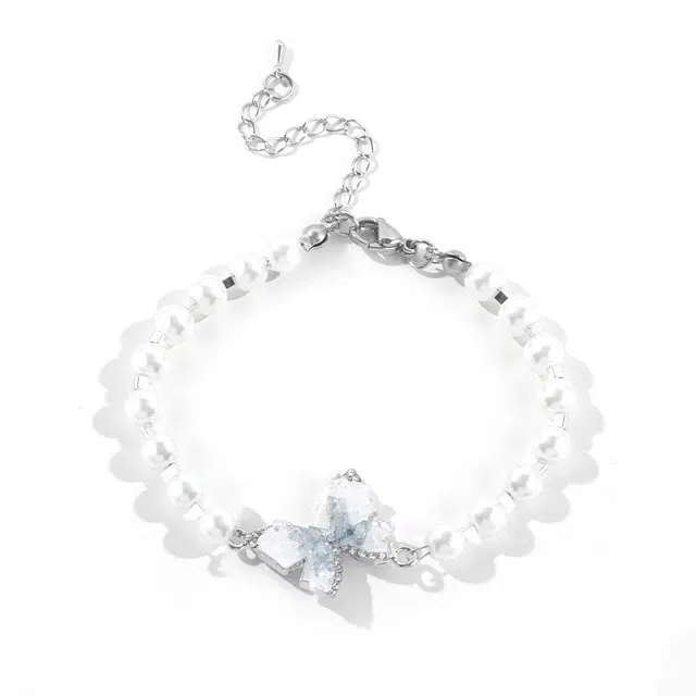 克兰茜 冰晶蝴蝶 欧美清冷感 甜美清新 简约时尚大气百搭 小众轻奢气质高颜值冷淡风 仿水晶 手链 女款 送礼女生闺蜜礼盒装