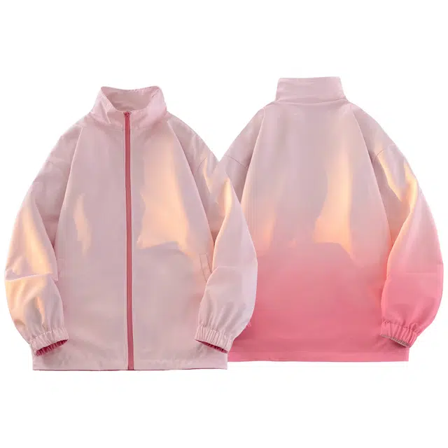 稻草人 双面穿美式渐变简约基础拉链工装运动服宽松休闲户外跑步夹克外套 男女同款
