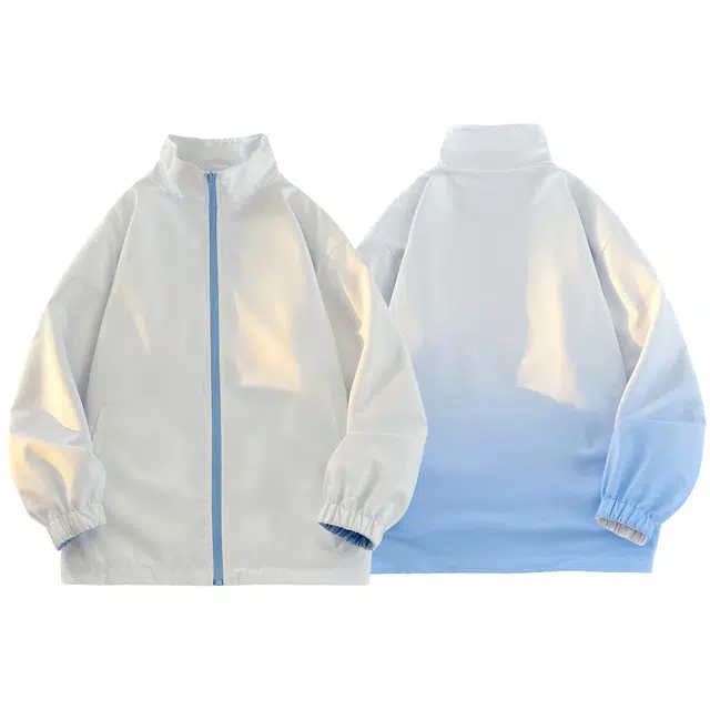 稻草人 双面穿美式渐变简约基础拉链工装运动服宽松休闲户外跑步夹克外套 男女同款