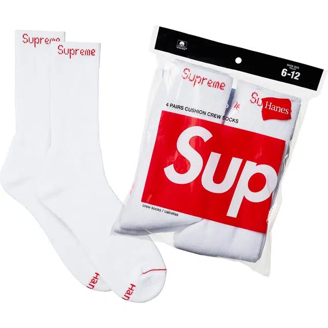 Supreme x Week 1 x HANES SS23 CREW SOCKS (4 PACK) 4