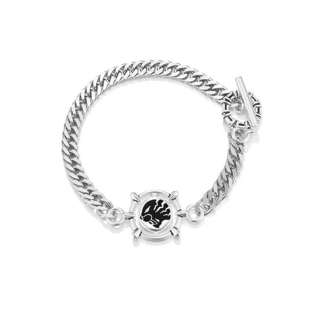 珂里 铠甲勇士地虎之域高级感小众个性潮酷嘻哈街头风手环 不锈钢 环保合金 手链 男款