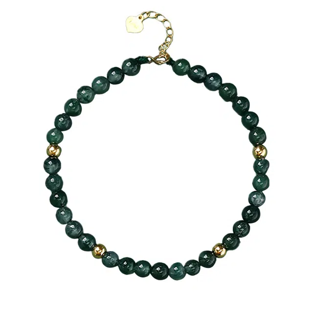 万娜 轻奢高级感森系复古 小众设计串珠叠戴大气优雅气质甜美水草 玛瑙 手链 女款