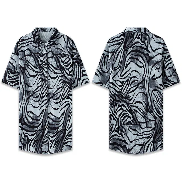 好福份 宽松大码睡衣裙高级感短袖冰丝衬衫睡裙 女款 石板灰