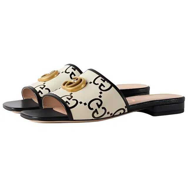 Gucci Slide Sandals Black White