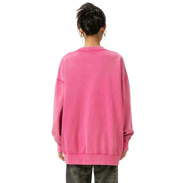 【dme】 重磅纯色简约百搭圆领宽松美式街头休闲卫衣 男女同款