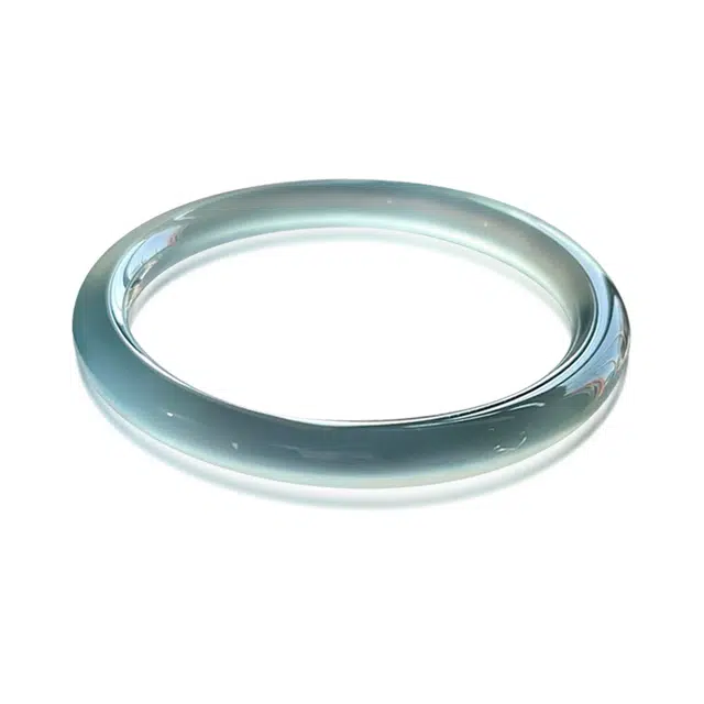 谧月珠宝 蓝水玉见美好新中式国潮古风一步一响汉服清冷感手饰 轻奢通勤莹润光亮圆条 小众设计高级甜蜜 玛瑙 玉石手镯 女款