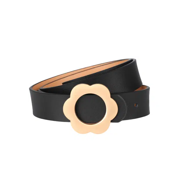 帝企鹅 装饰韩版休闲裤带花朵少女 二层牛皮 皮带 女款