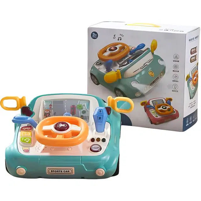 乐乐鱼 汽车方向盘 模拟仿真驾驶 灯光音乐 多功能益智早教 玩具