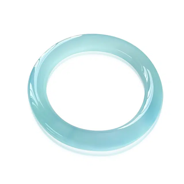 谧月珠宝 奶蓝正圈平安镯 新中式国潮古风高级感轻奢小清新 森系典雅大气温柔甜美海洋之谜烟雨江南素雅 玛瑙 玉石手镯 女款