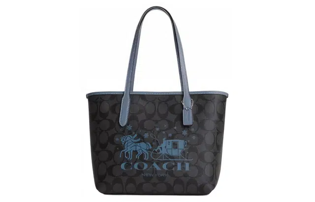 Coach City 23 Tote Bag Brown Blue